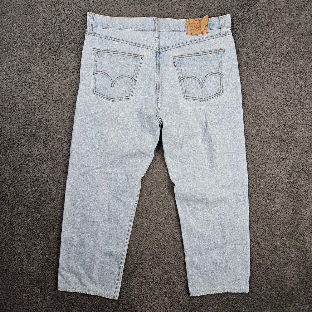 Vintage Levis 501 Mens 36x27 Straight Leg Button Fly Jeans Made in USA 2000 - Picture 8 of 11